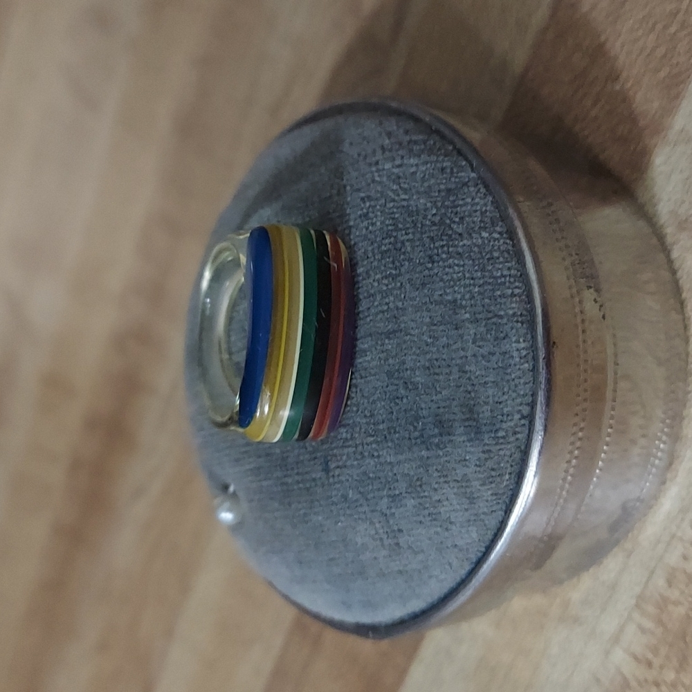 Vintage Translucent Lucite Rainbow Ring